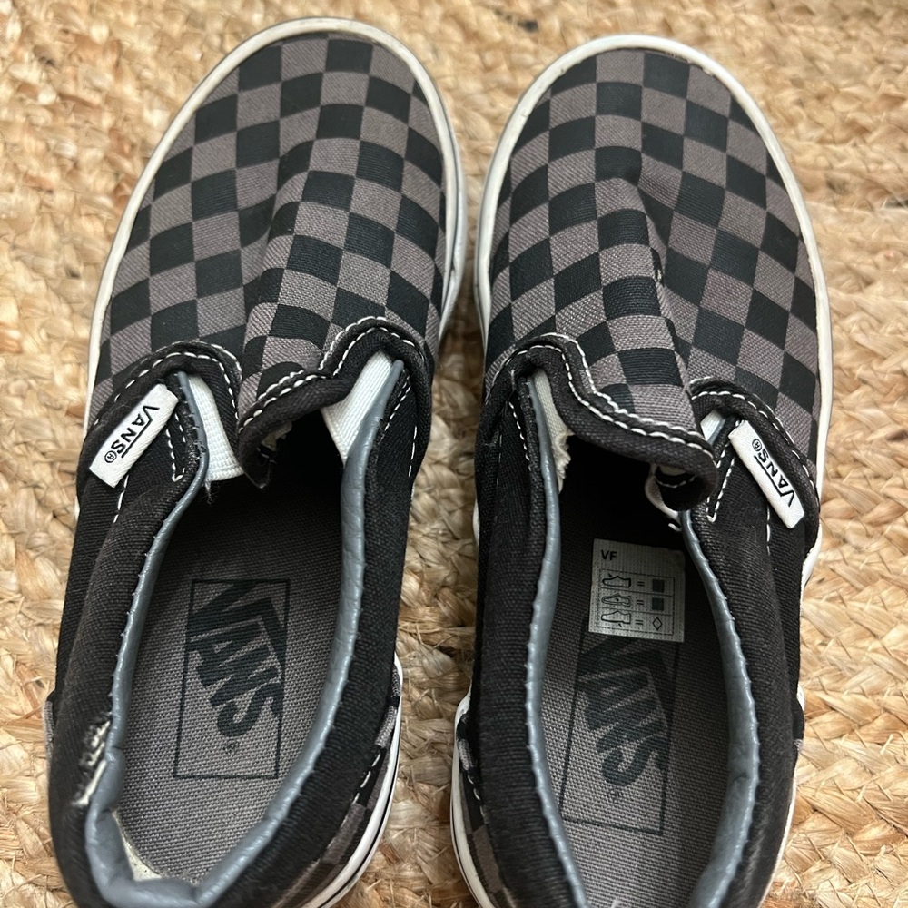 Vans Kids Black Checkered Slip-On Sneakers